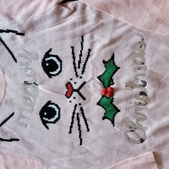 No Boundaries pink cat sweater XL (15-17) - Picture 2 of 3